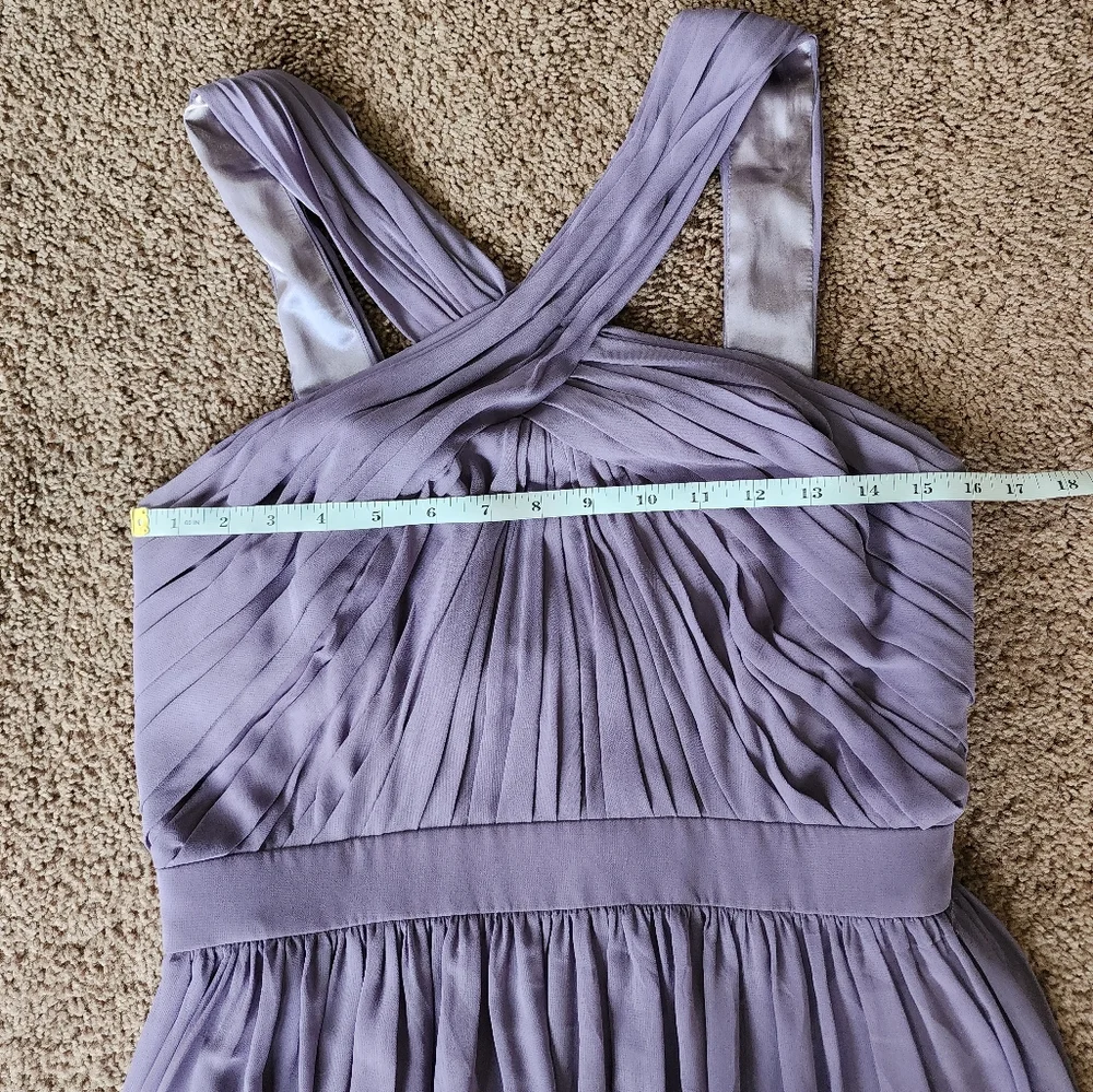 Monique Lhuillier Crisscross Chiffon Gown In Purple Women's Size 10